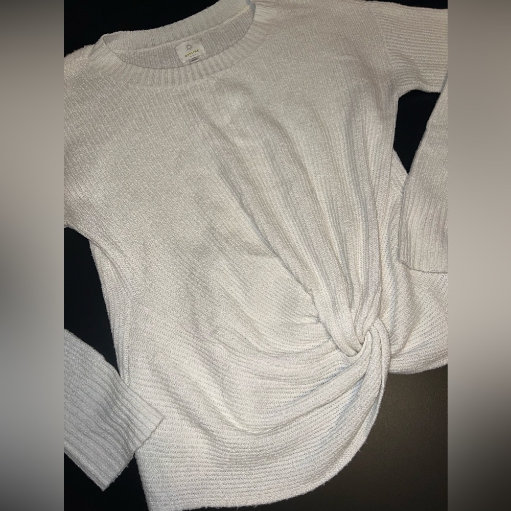 Aerie OFFLINE Off white/Cream Front Knot Sweater Size Small GUC